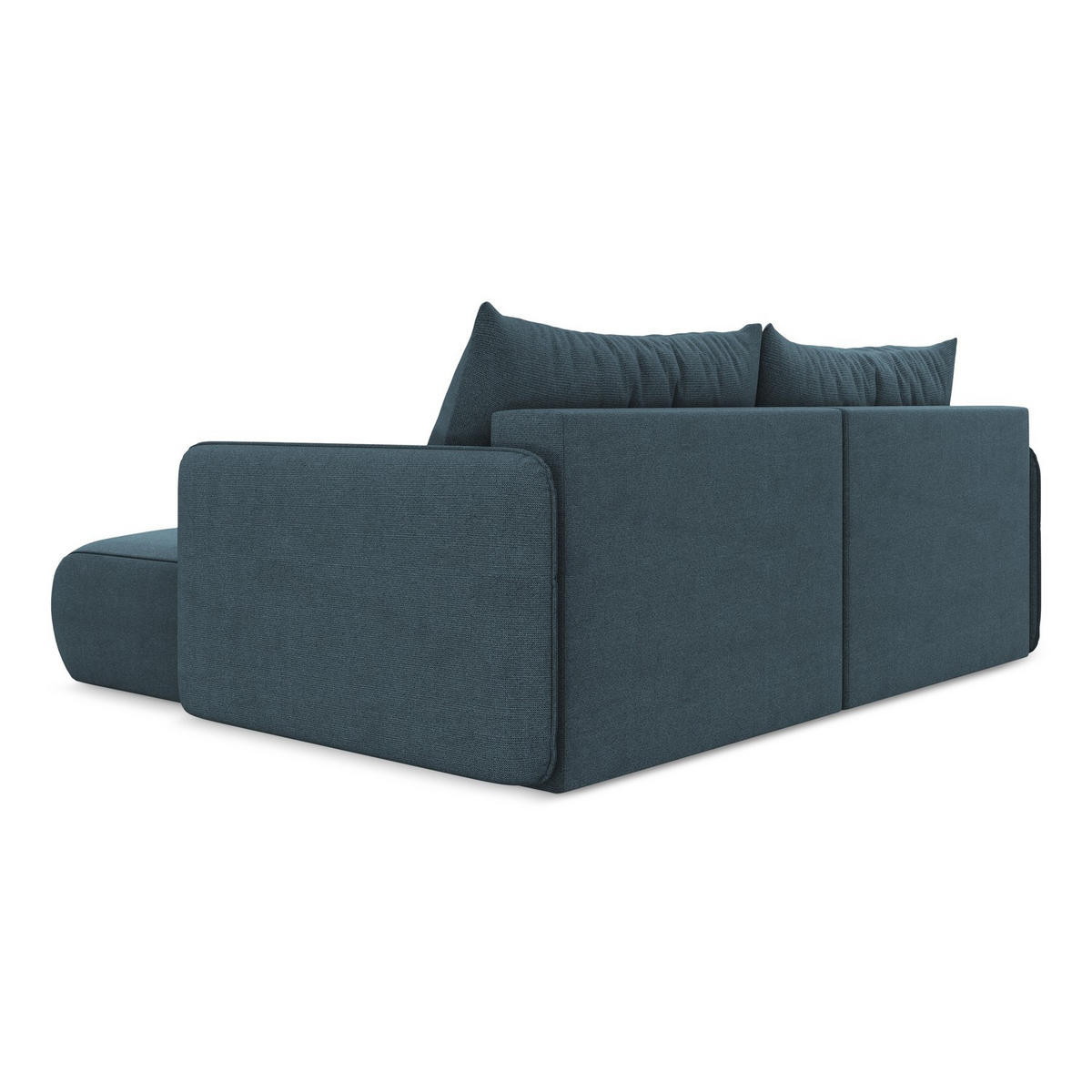ECKSOFA mit Schlaffunktion Strukturstoff Stoff Blau - Blau/Blaugrau, Kunststoff/Textil (207/148cm) - Makamii