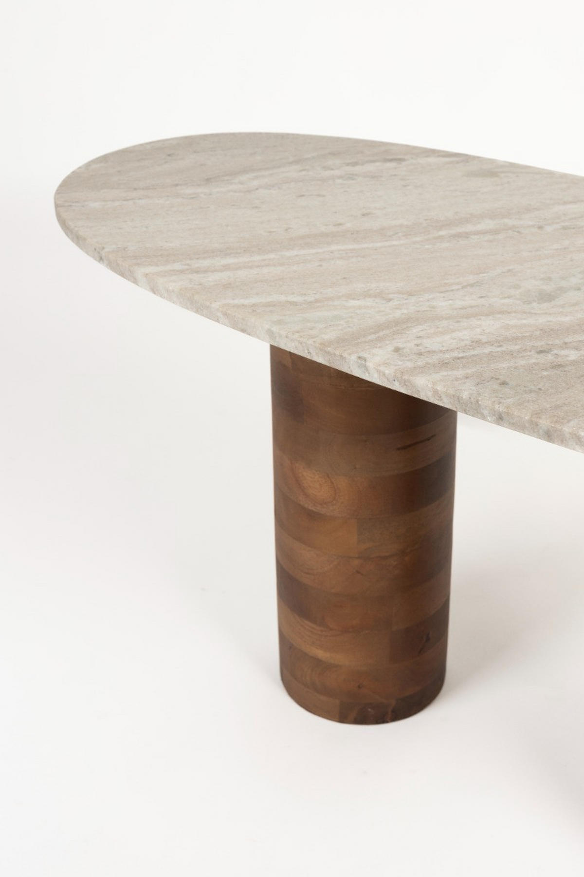 COUCHTISCH Kouk 100x40 cm / Beige - Braun, Stein (100/40/43cm) - Housecraft Living