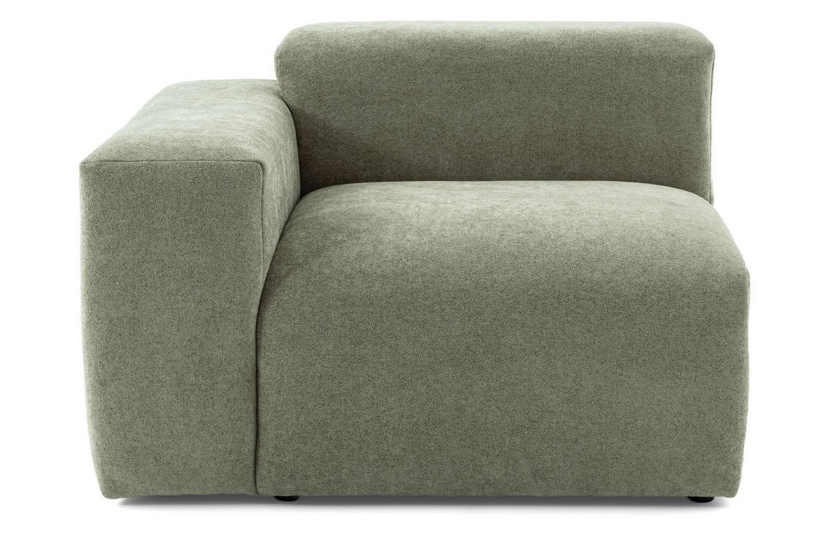 5-SITZER modulares Ecksofa HEAVEN SET 5 Rechts, Breite 380 cm Webstoff Grün - Schwarz/Grün, Holz/Kunststoff (245/380cm) - Muffo