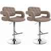 BARHOCKER 2er Set Stoff taupe - Taupe/Chromfarben, Textil/Metall (62/103/55cm) - CLP