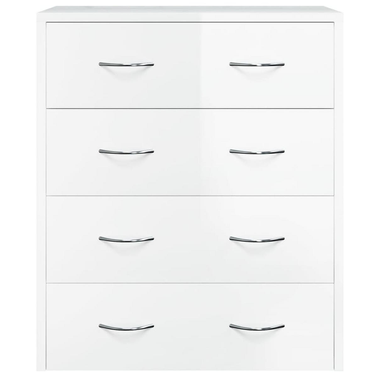 KOMMODE mit 4 Schubladen 60x30,5x71 cm Hochglanz-Weiß - Weiß, Holzwerkstoff (60/71/30.5cm) - furnicato