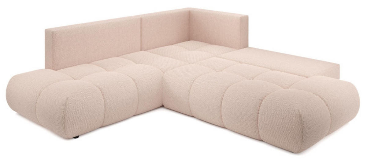 ECKSOFA Hellrosa SOHI Curio 60 Ausziehbar Mit Schlaffunktion - Rosa, Textil (266.5/266.5cm) - Sepro Meble