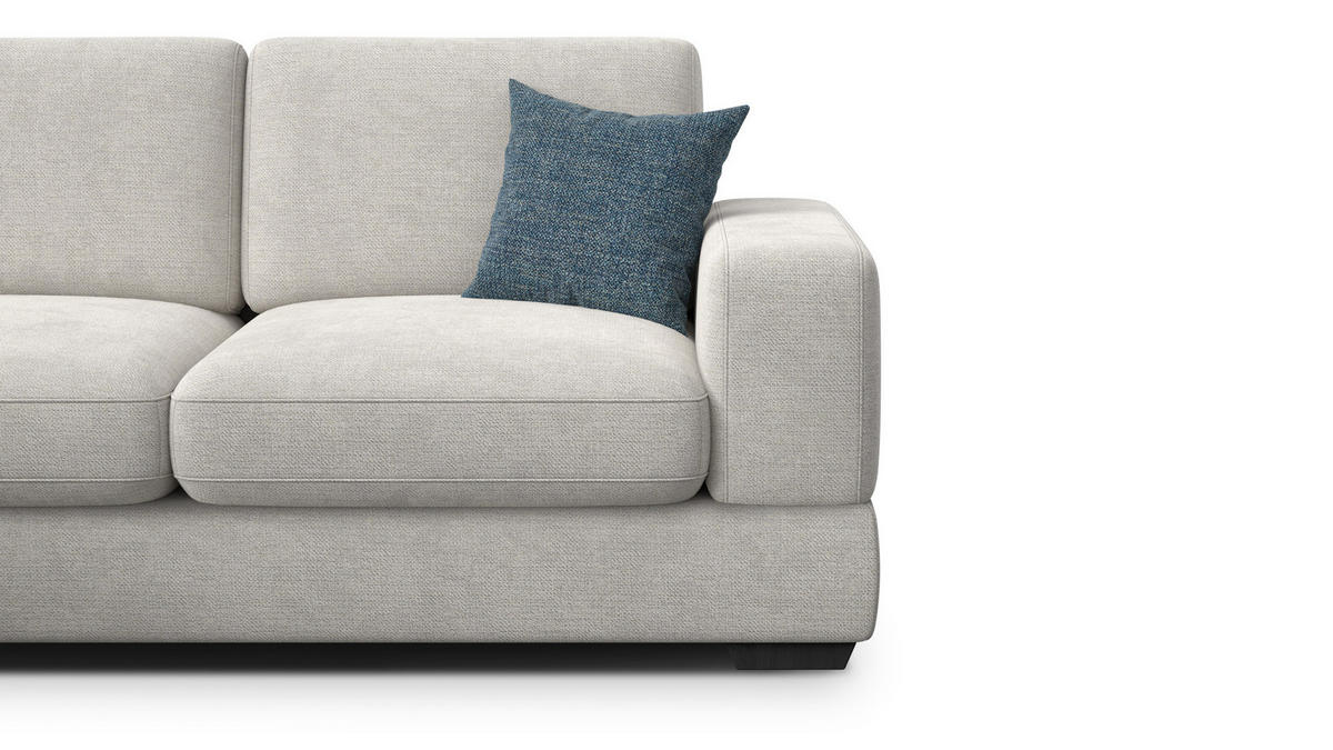 ECKSOFA OTTO 4-Sitzer, creme - Creme/Schwarz, Holz/Textil (279/159cm) - Courtois Laville