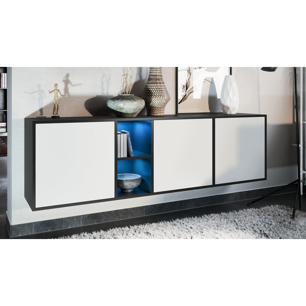 Thumbnail - Vladon Sideboard, Weiß, Holzwerkstoff, 182x53x35 cm, Wohnzimmer, Kommoden & Sideboards, Sideboards