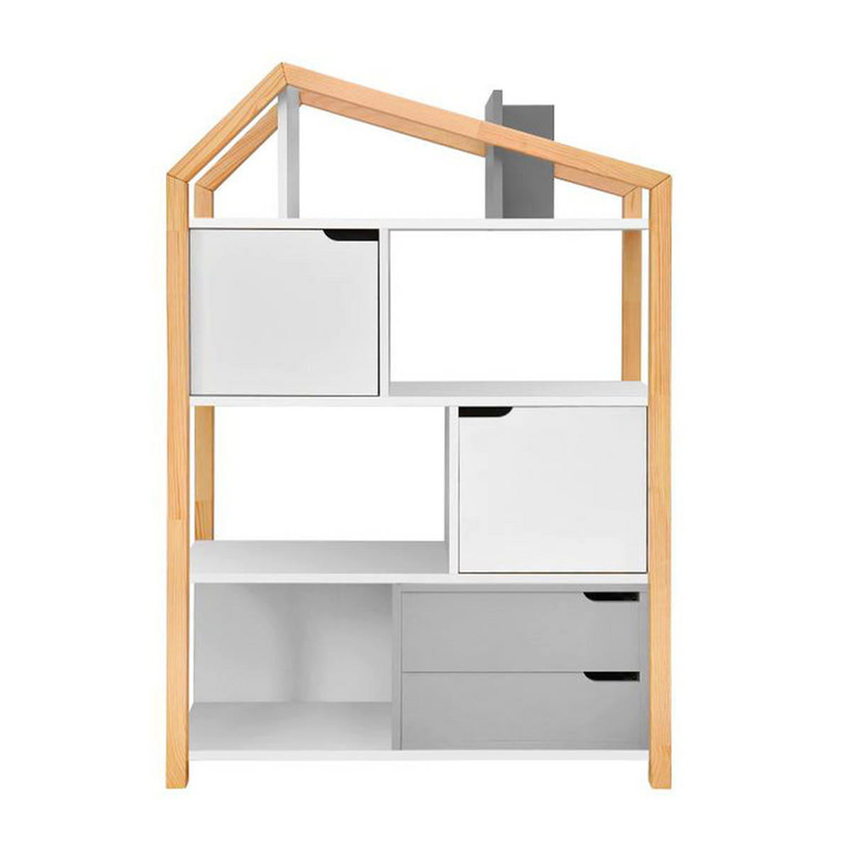 BÜCHERREGAL Grau und weiß - Weiß, Holzwerkstoff (89/130/31cm) - Petits-meubles