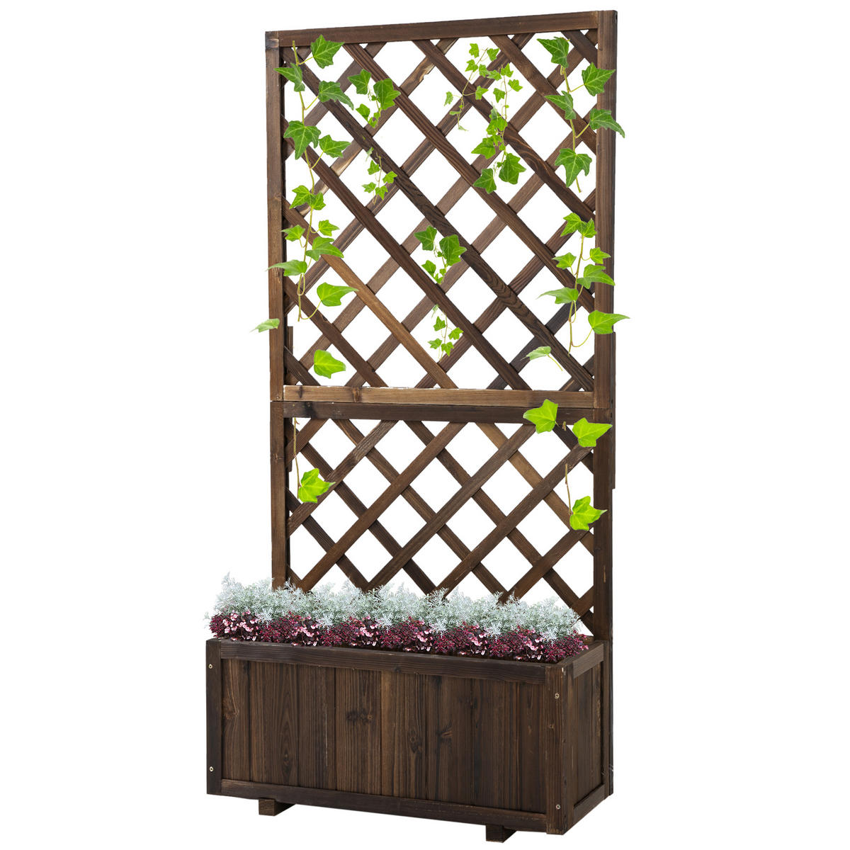 HOCHBEET DE-05339 Mit Rankgitter, Holz Braun - Braun, Holz (72.5/149.5/31.5cm) - ComfortXL