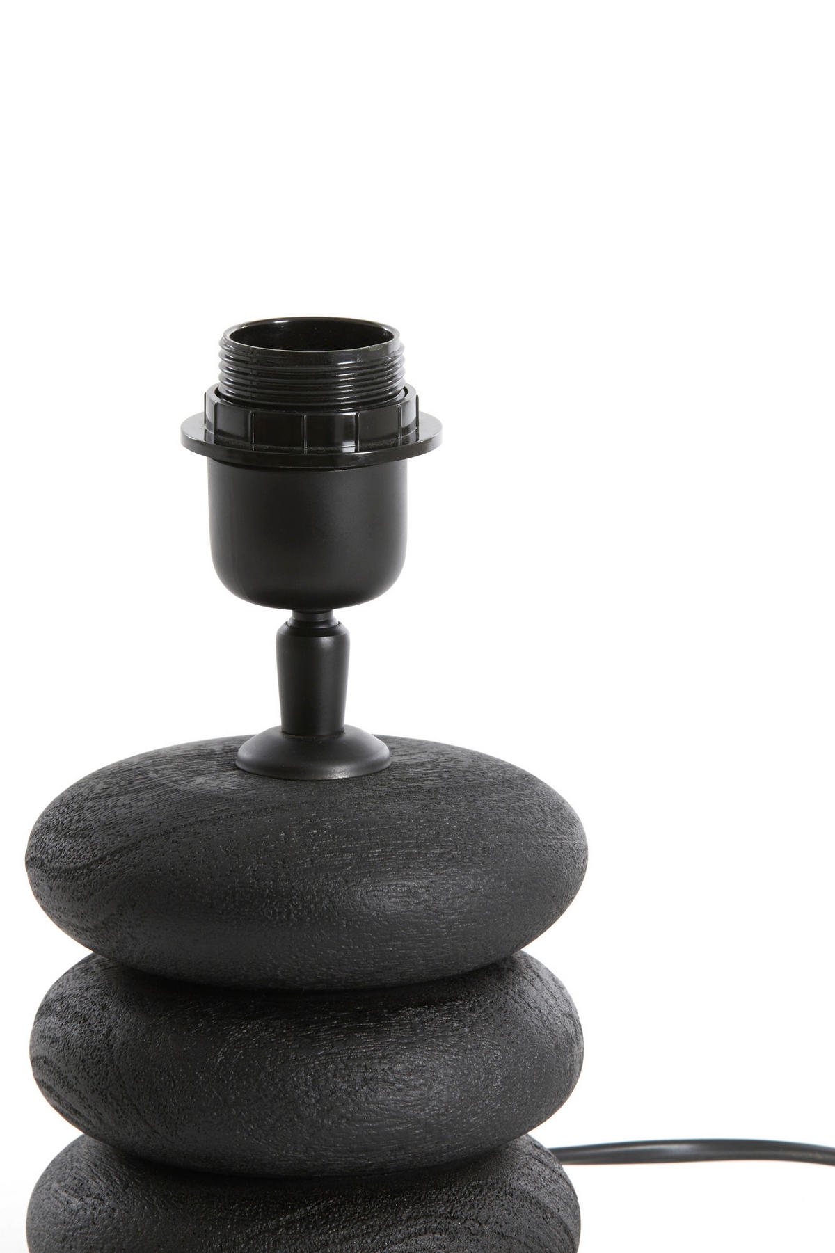 LAMPENFUSS Budongo Schwarz Ø12/12 cm - Schwarz, Holz (12/12/12cm) - Light & Living