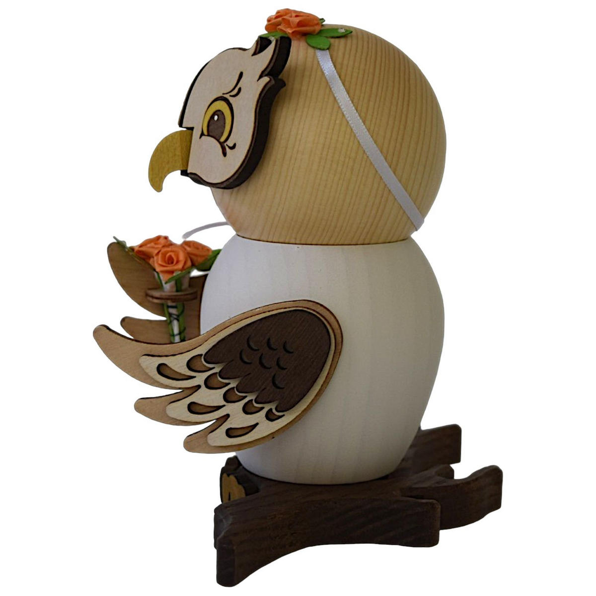 RAUCHFIGUR Eule Braut 15 cm - Multicolor, Holz (10/15/10cm)