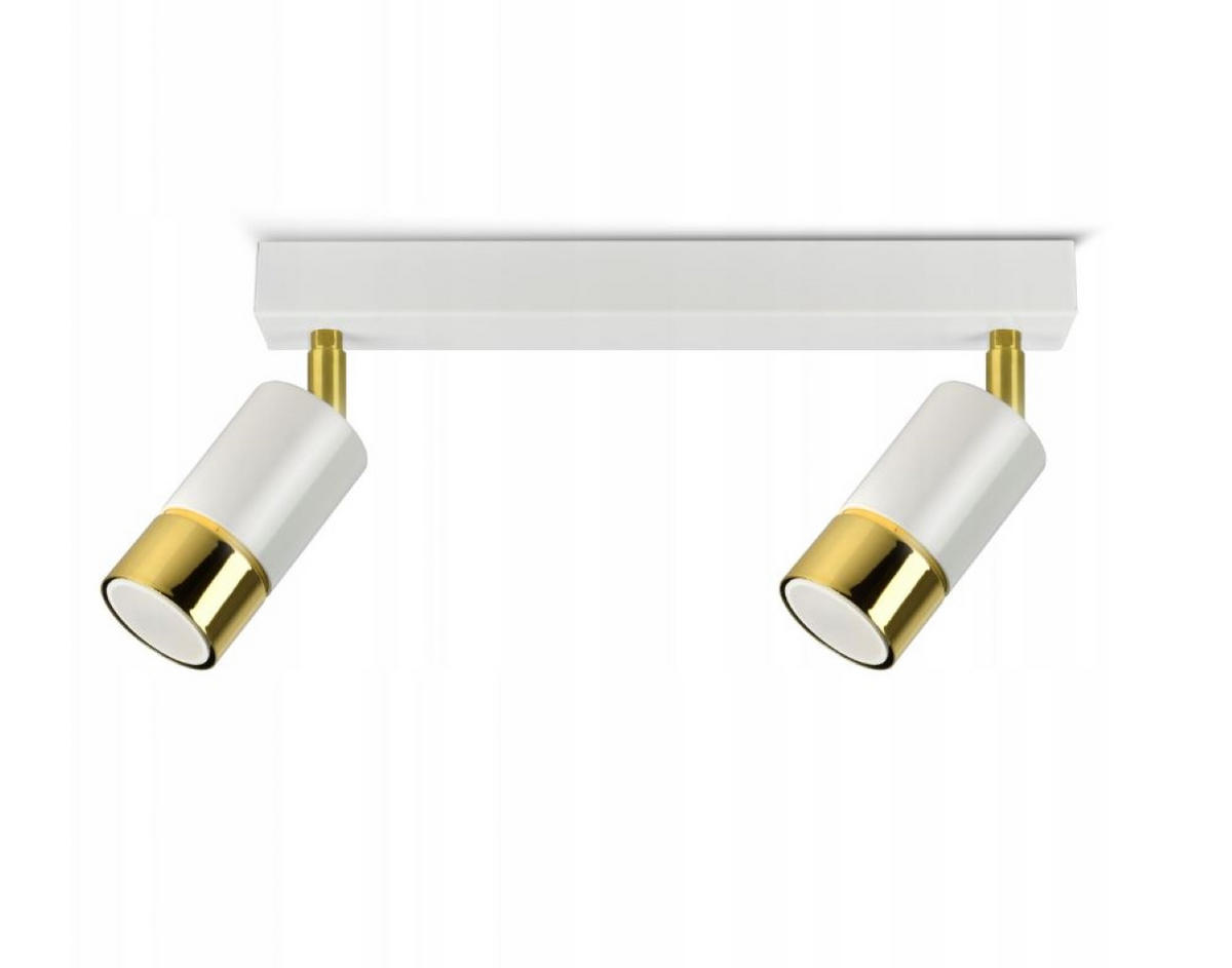 DECKENLEUCHTE Milano Spot - Weiß Hochglanz/Goldfarben, Metall (8/32/18cm) - kiki design
