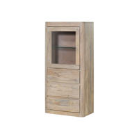 VITRINE Mango 70x40x145 weiß lackiert TORONTO #308 - Weiß, Holz (70/145/40cm) - Massivmoebel24