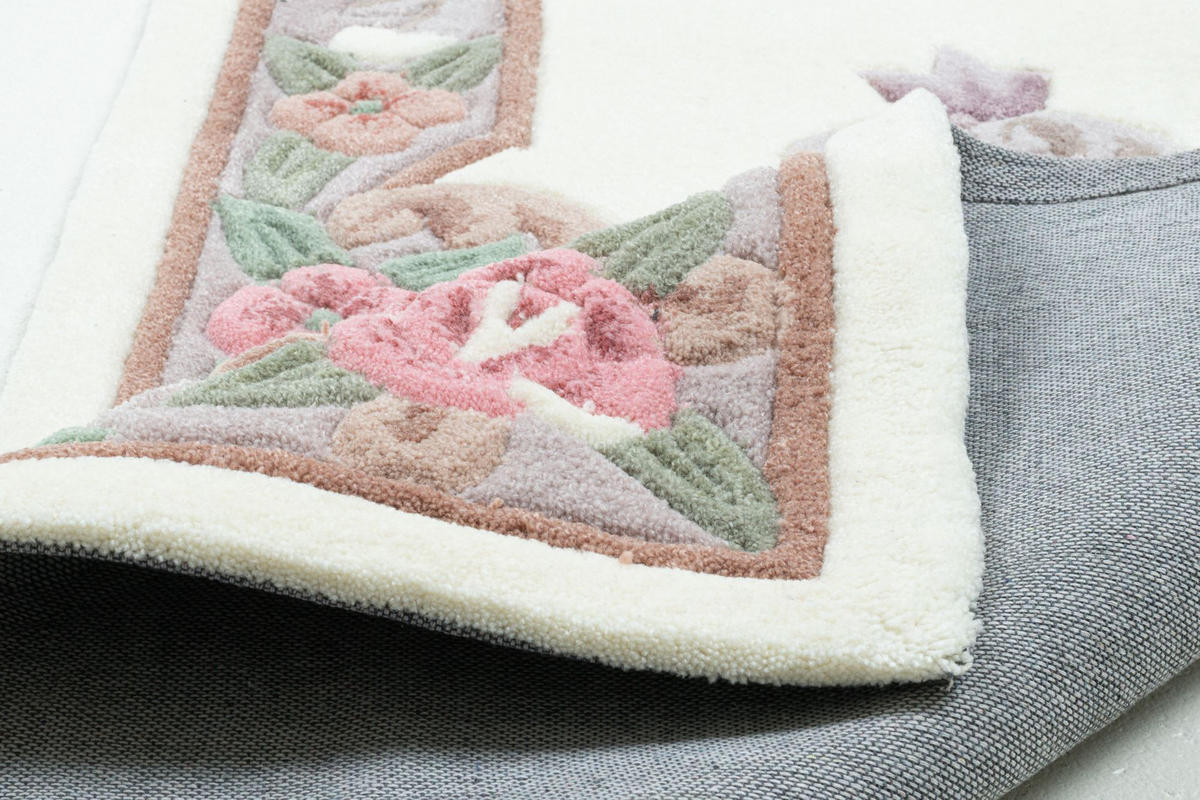HANDTUFTTEPPICH Ming Bettumrandung 70x600 cm - Beige, Textil (70/600cm) - THEKO