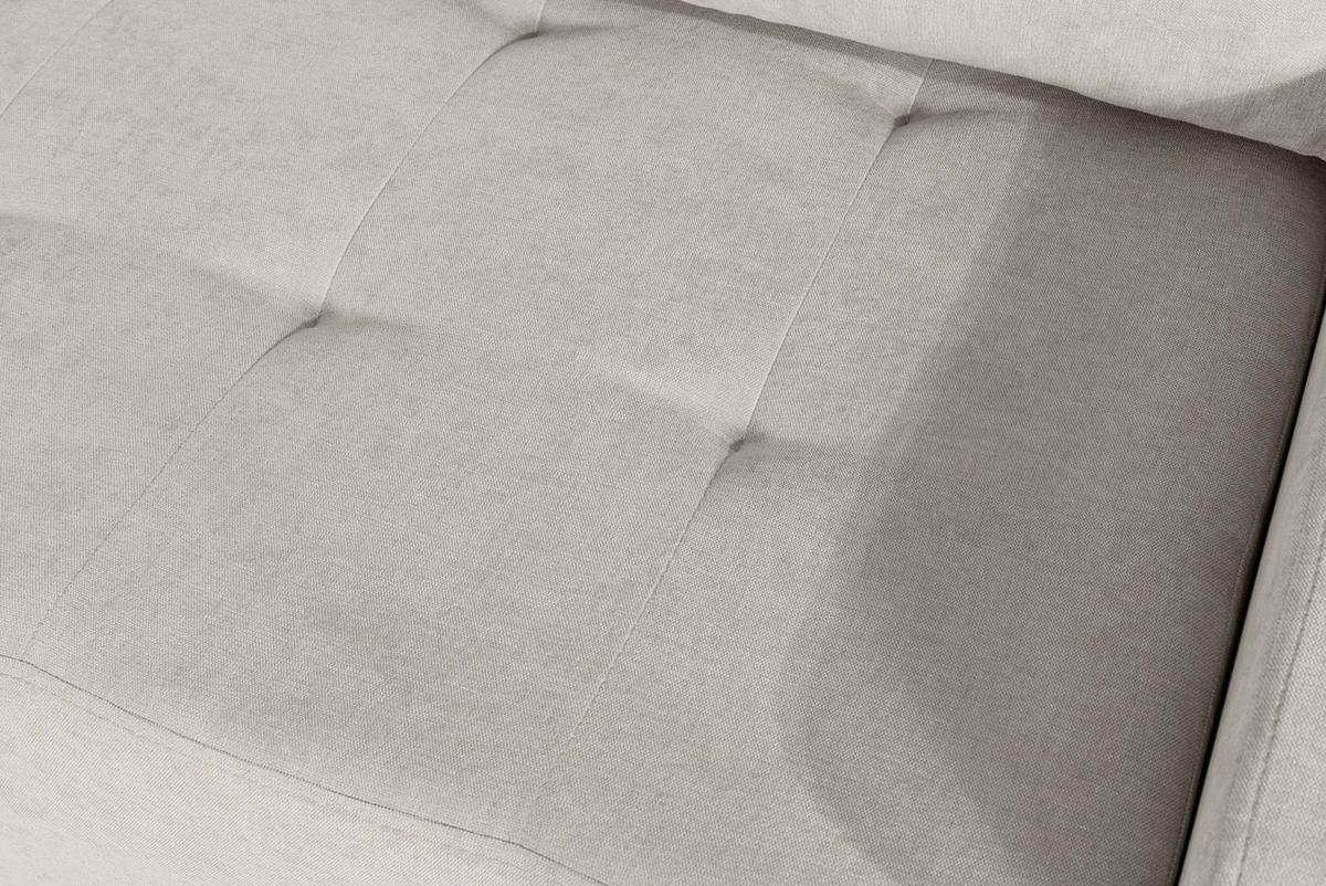 ECKSOFA Larelle Hellbeige Chenille 245 cm - Ecru/Schwarz, Textil/Metall (245/200cm) - Selsey
