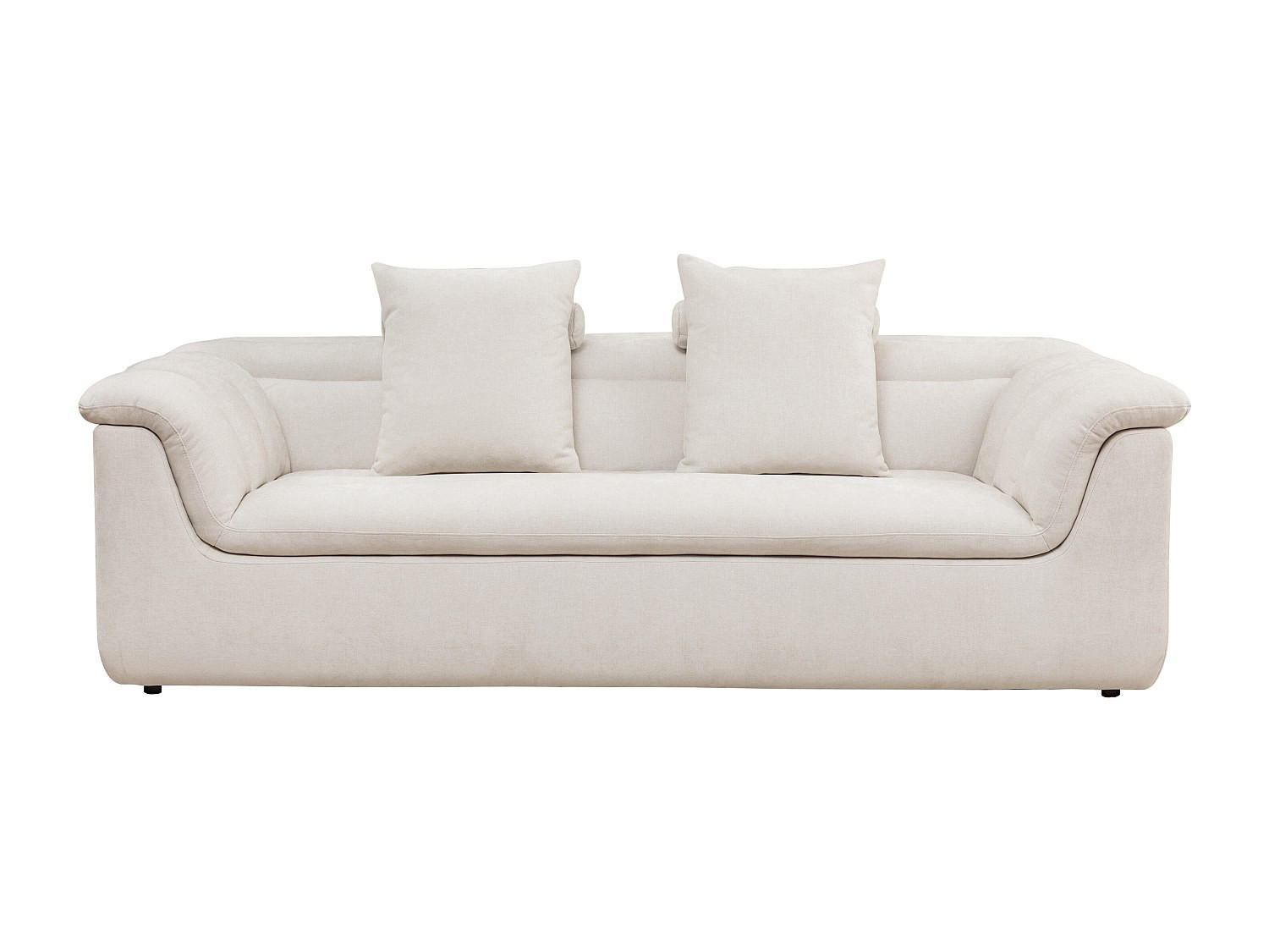 SOFA - 3 Personen - stoff - gebrochenes weiß Cazocha - Weiß, Textil (226/86/101cm) - Vente-Unique
