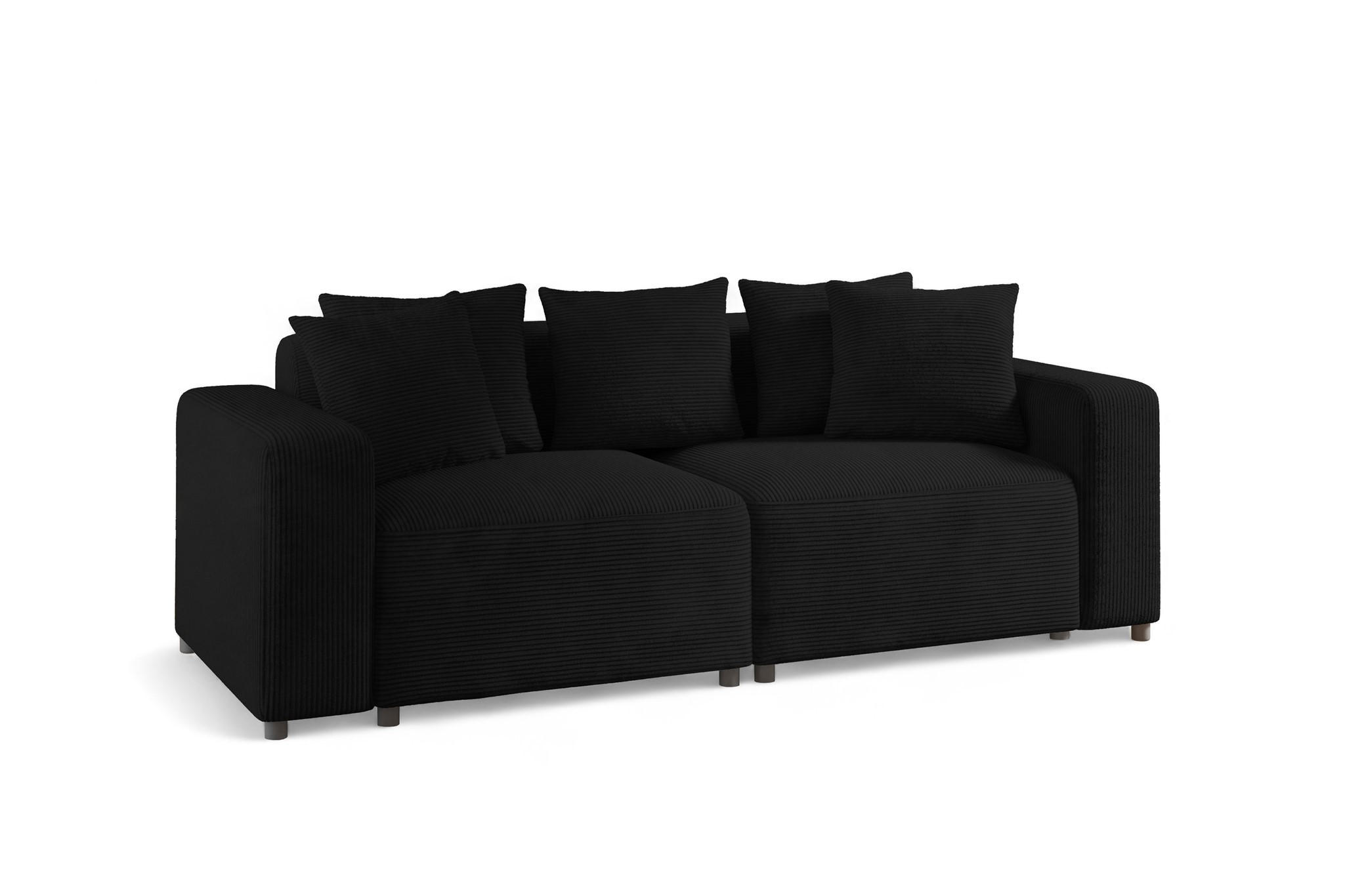 SOFA Megan 2-sitzer In Poso - Schwarz, Holzwerkstoff/Textil (236/75/98cm) - Fun Möbel