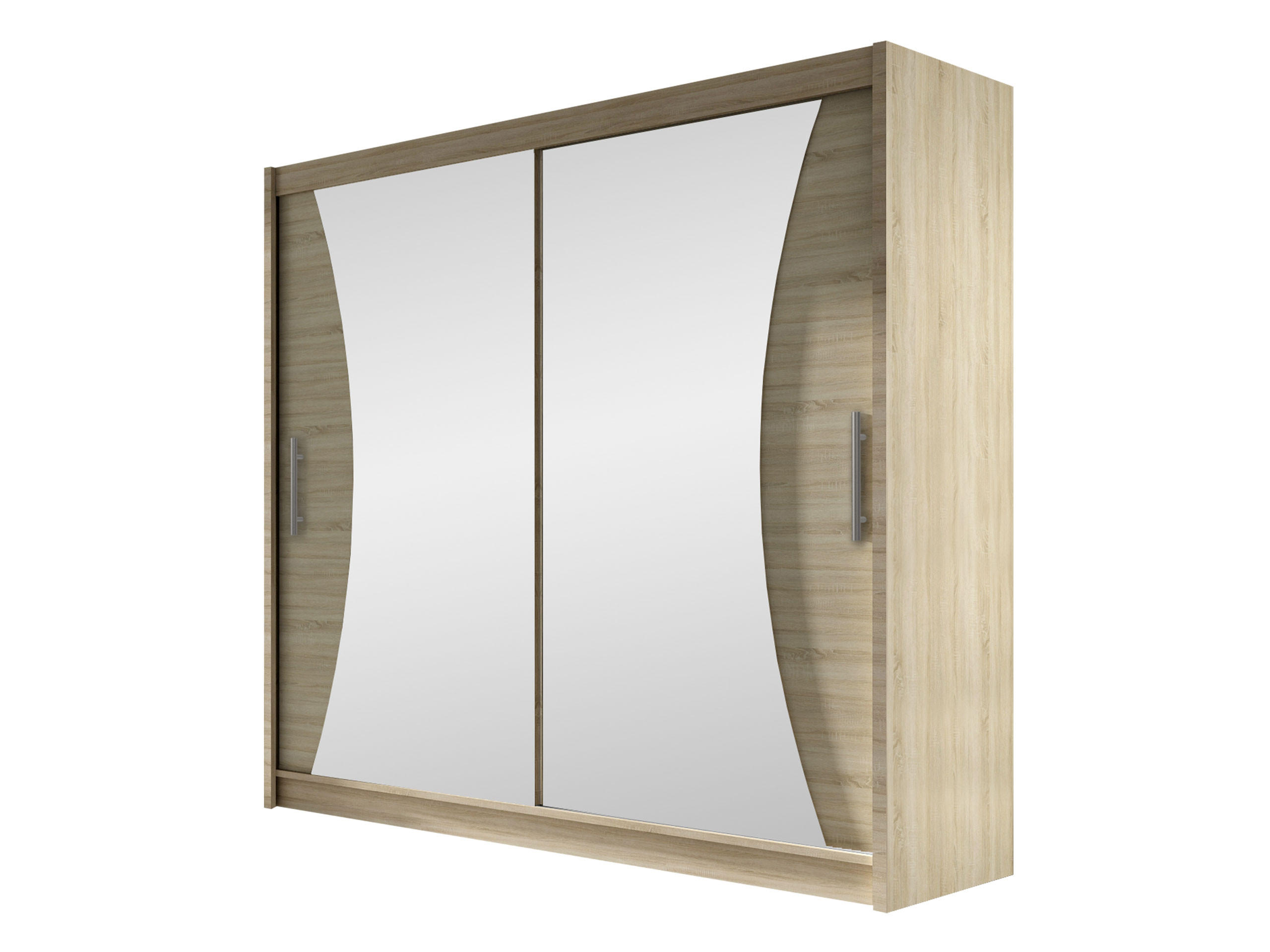 KLEIDERSCHRANK London V - Silberfarben/Sonoma Eiche, Holzwerkstoff/Kunststoff (180/215/58cm) - MIRJAN24