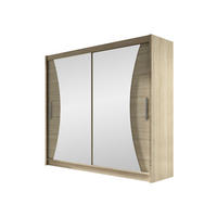 KLEIDERSCHRANK London V - Silberfarben/Sonoma Eiche, Holzwerkstoff/Kunststoff (180/215/58cm) - MIRJAN24