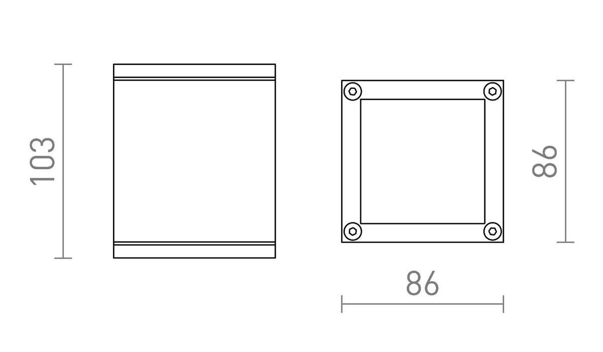 AUSSENLEUCHTE KEIG Weiß 35 W IP65 - Weiß, Metall (86/86/103cm) - Rendl