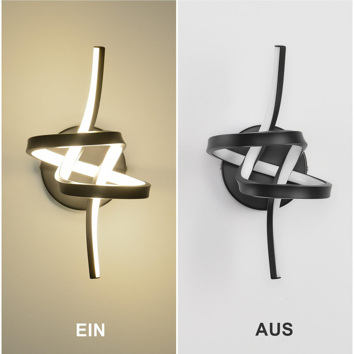 LED nástěnné světlo Yawn 31/17/19,5 cm - černá, kov (17/19.5/31cm) - Nettlife