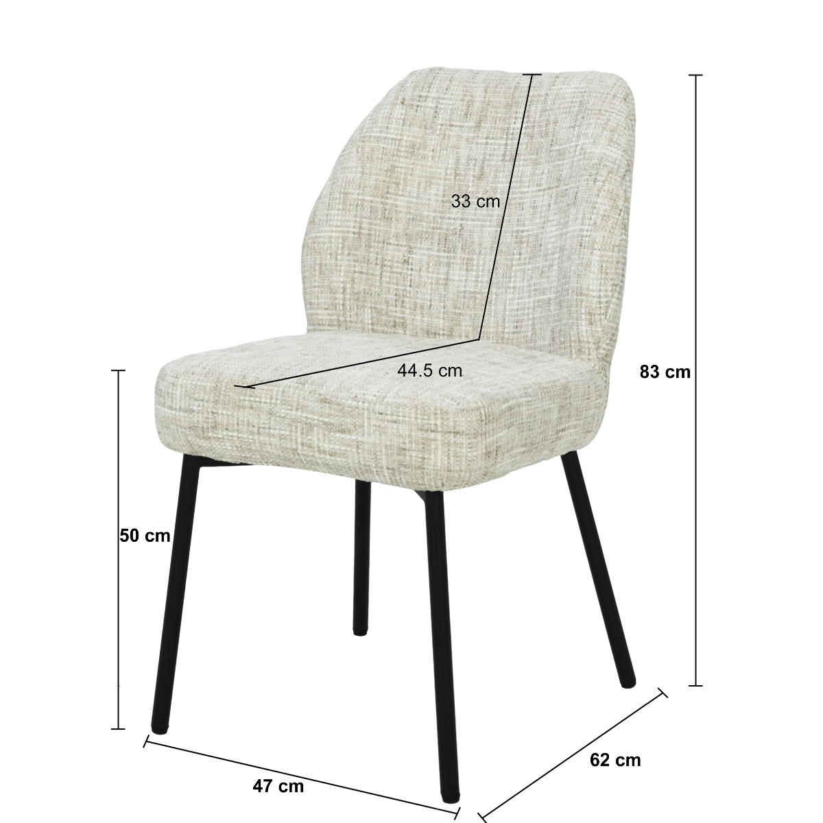 ESSZIMMERSTÜHLE Tess Beige 63/48/83 cm - Beige, Textil (48/83/63cm) - Livingfurn