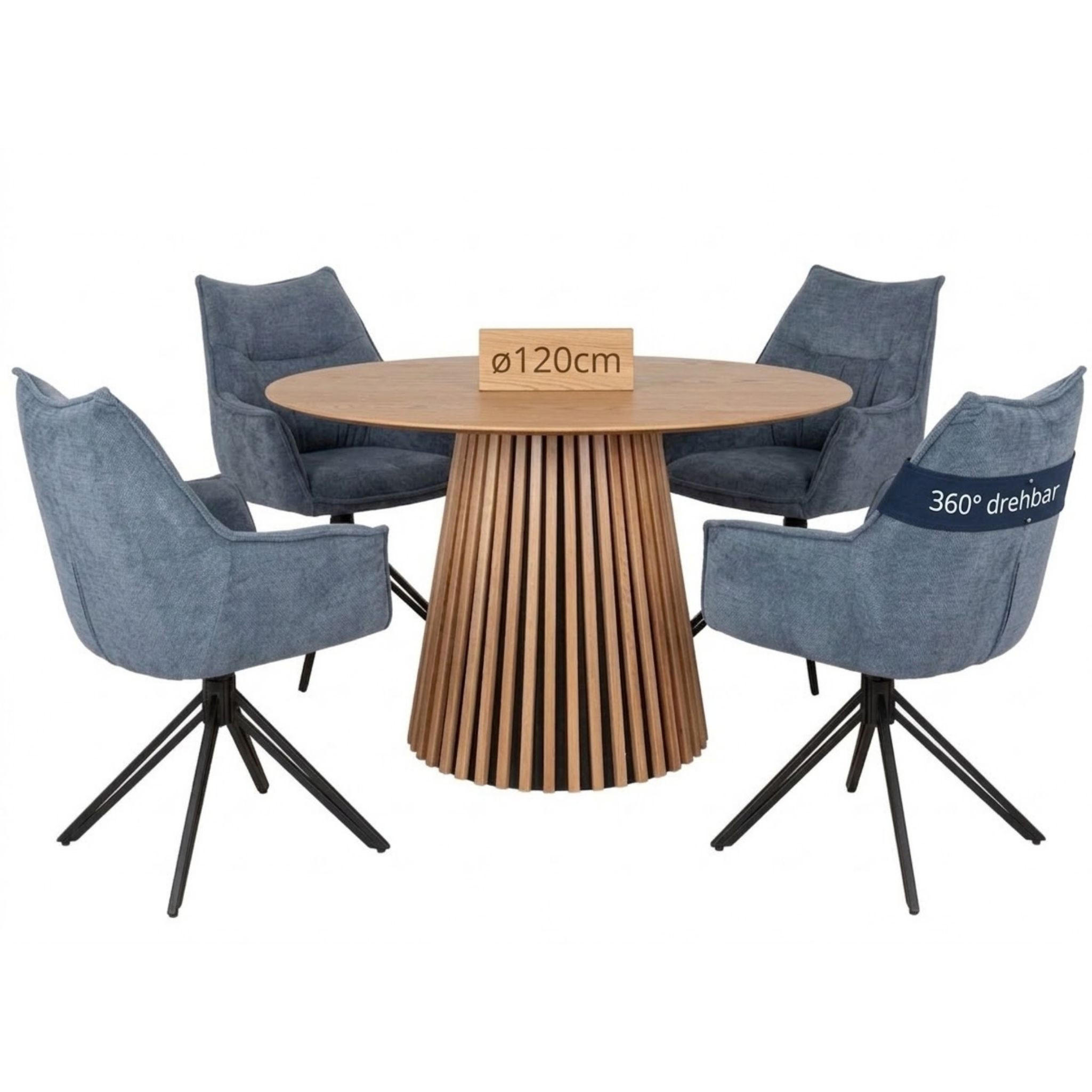 Mr. Deko Esszimmer-Set Blau 120x76x120 cm