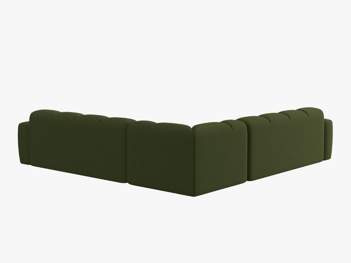 ECKSOFA Lisa aus strukturiertem Stoff grün meliert 5 Sitzplätze - Grün, Textil (310/310cm) - Micadoni
