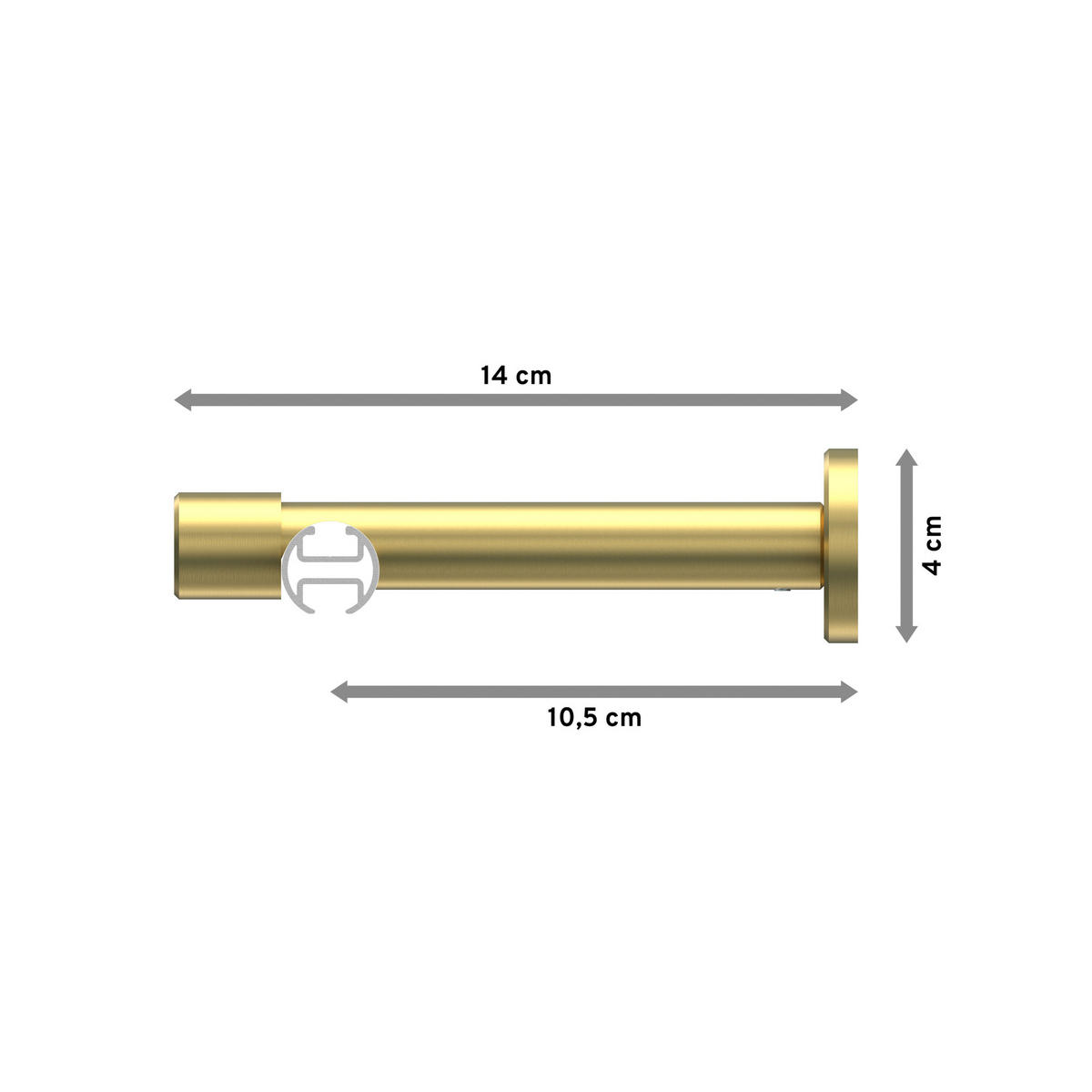 INNENLAUF-GARDINENSTANGEN-SET Prestige Savio 160 cm, 1-läufig, 20 mm Ø Messing-Optik - Messingfarben, Metall (160cm) - INTERDECO