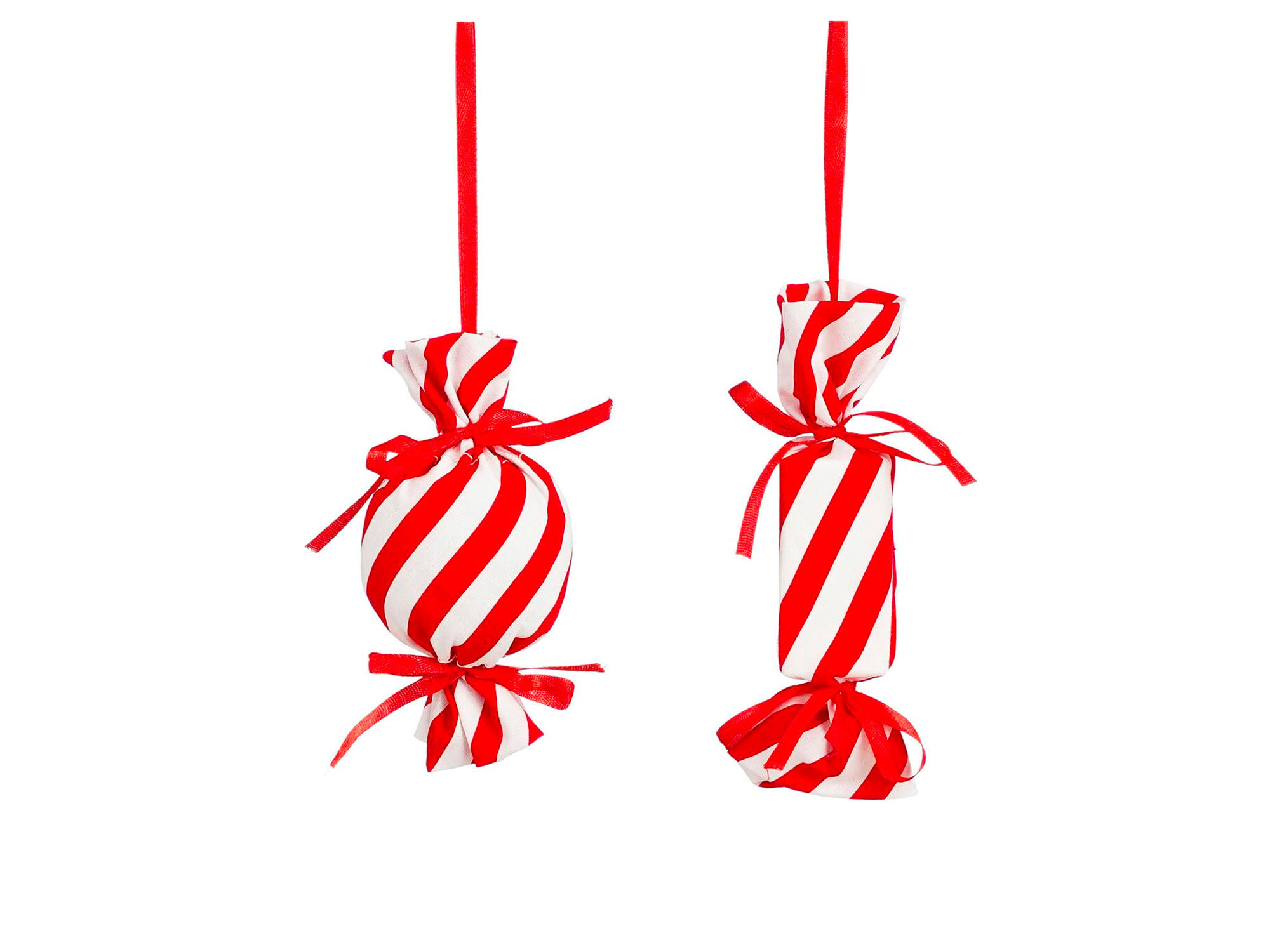 LAALU WEIHNACHTSBAUMSCHMUCK 2TLG. rote und weiße Bonbons 13 cm - Rot/Weiß, Kunststoff (20/20/20cm) - LAALU