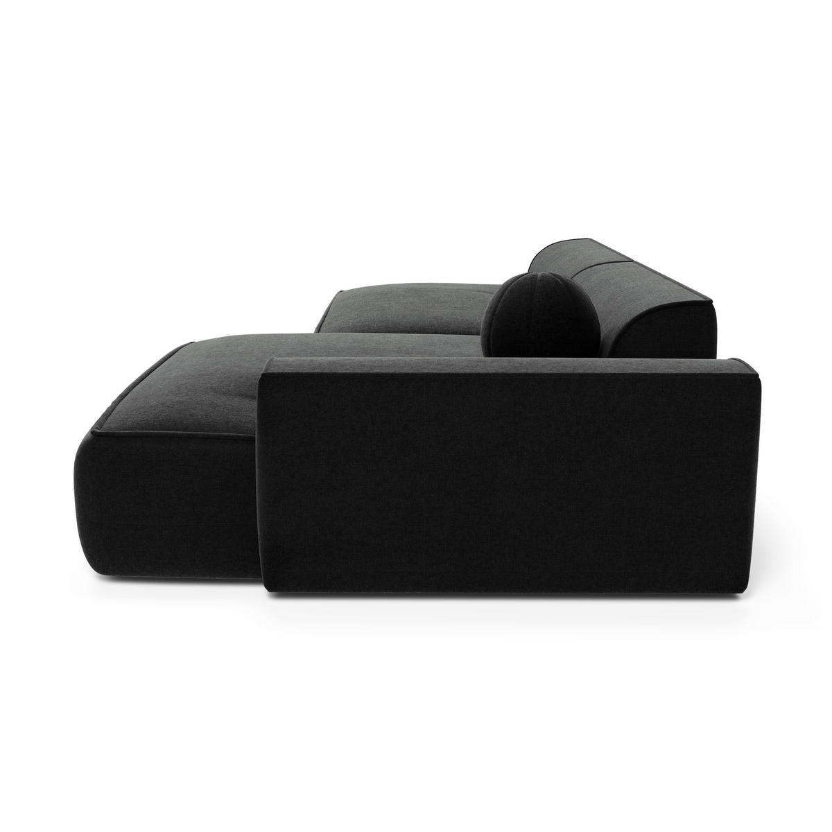 ECKSOFA RECHTS Samt Dunkles Anthrazit 300cm - Anthrazit, Textil (300/155cm) - Sia Home