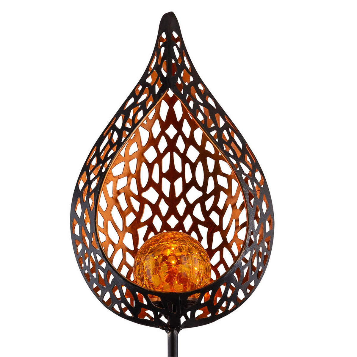 LED AUSSENLEUCHTE Solar Steckleuchte schwarz-gold 3er Set - Multicolor, Glas (16/7/90cm)