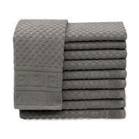 GÄSTETÜCHER, 10er-Set, 30x50 cm, 100% Baumwolle, Grau - Anthrazit, Textil (30/50cm) - Zollner