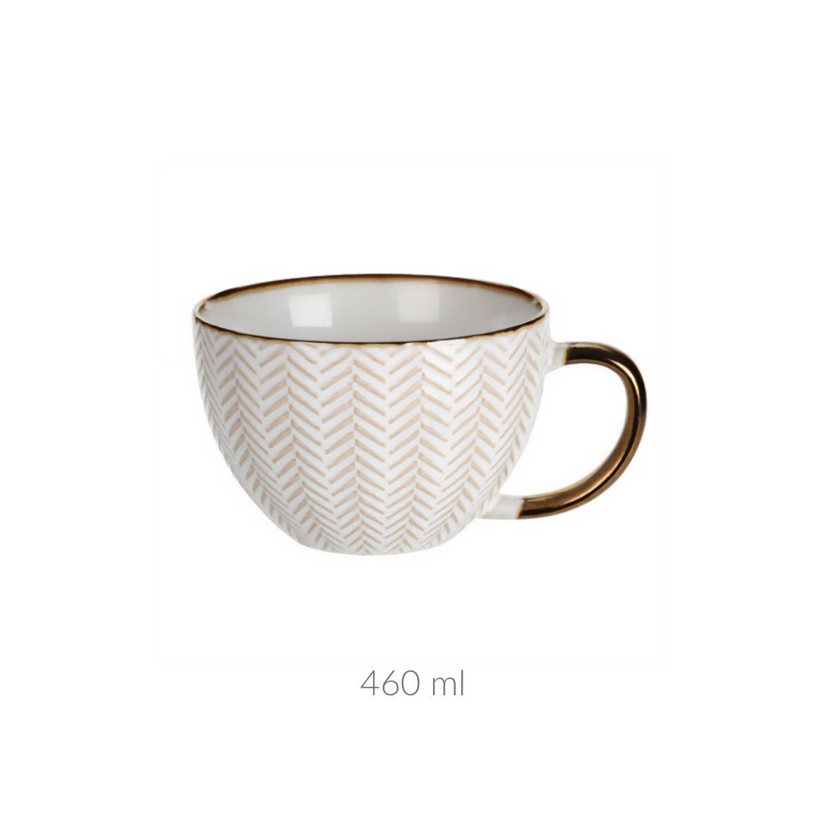BECHER Muster 3 460 ml 15/11,6/7,6 cm - Beige, Keramik (0.46L) - Siaki