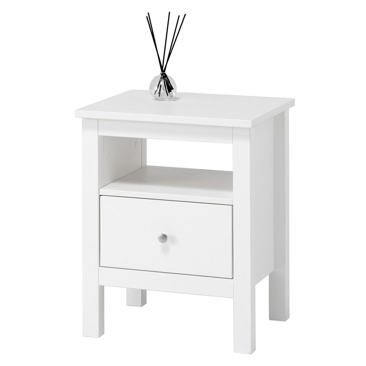 NACHTTISCH Massivholz 37/45/55 cm - Weiß, Holz (45/55/37cm) - hagge home