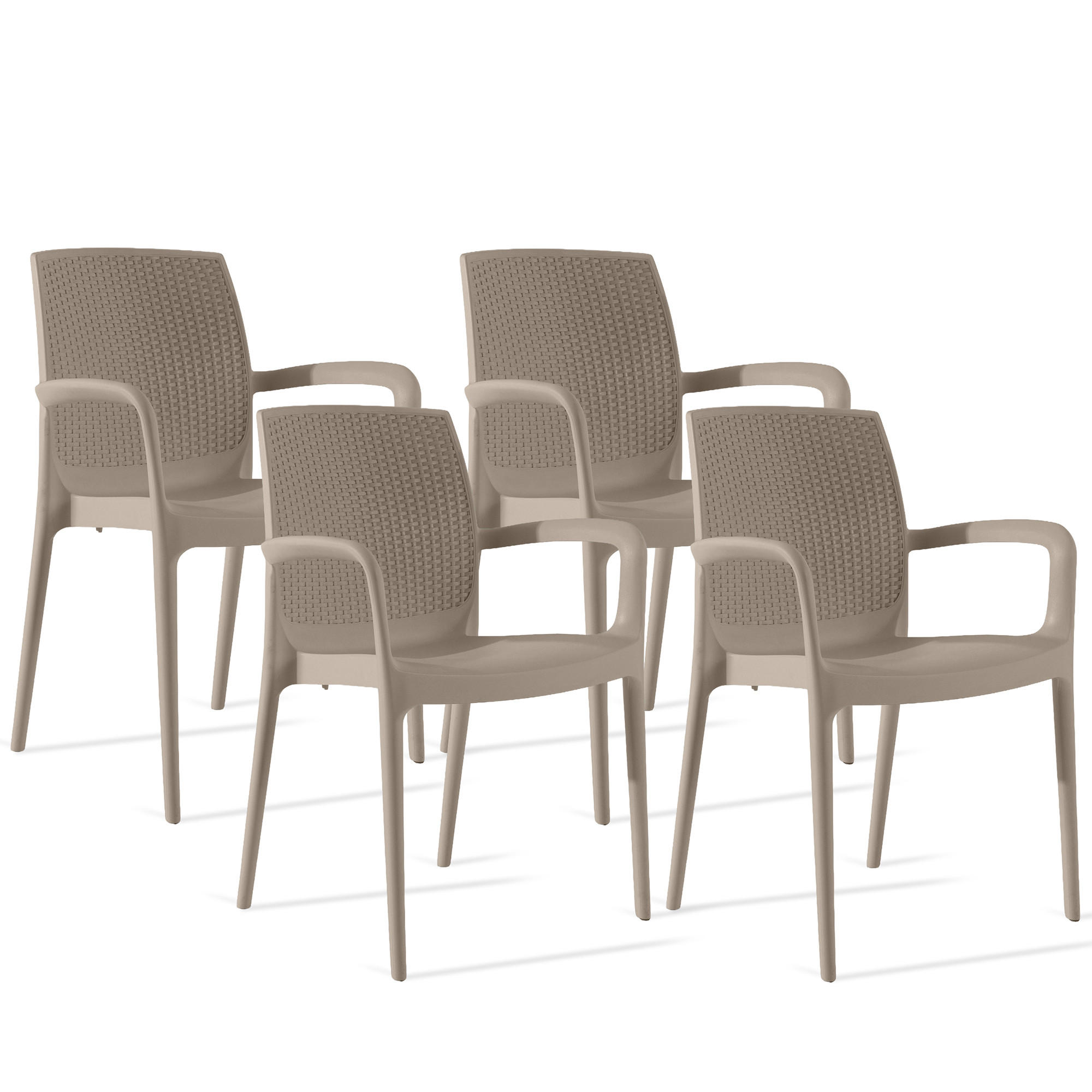 GARTENSTUHL RANTU 4-tlg, Beige - Beige, Kunststoff (60/84/55cm) - KONSIMO®
