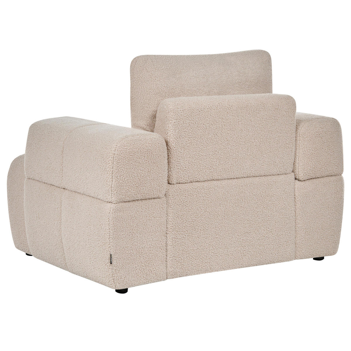 SESSEL Bouclé Beige Narilla - Beige, Kunststoff/Textil (111/81/92cm) - Beliani