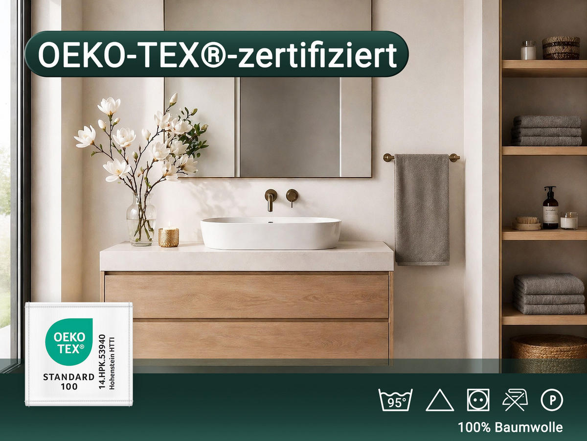 HANDTÜCHER, 10er-Set, 50x100 cm, 100% Baumwolle, Grau - Taupe, Textil (50/100cm) - Zollner