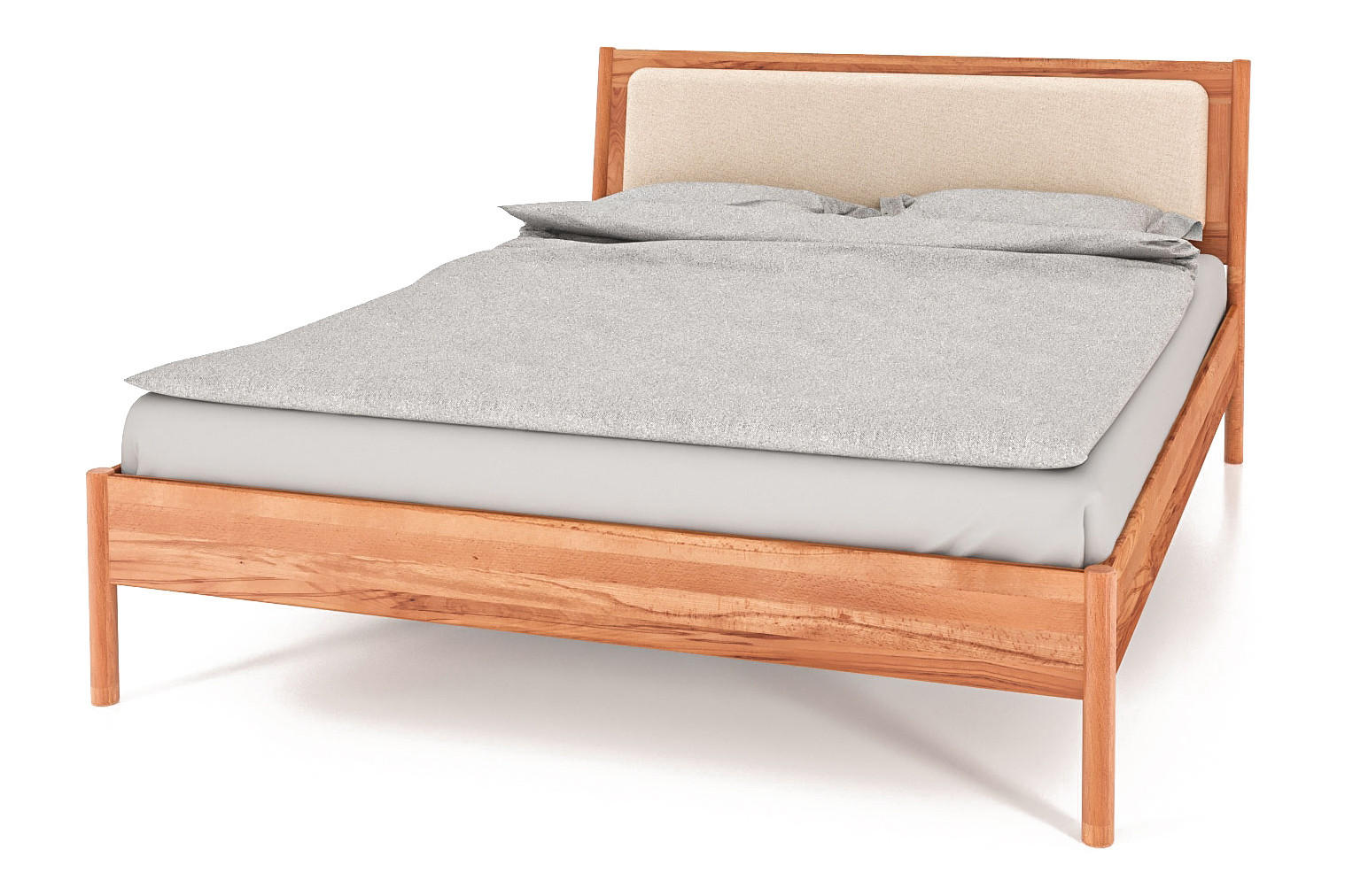 BETT MIT POLSTERKOPFTEIL INA 80x210 Kernbuche - Kernbuche, Holz (80/210cm) - byoak