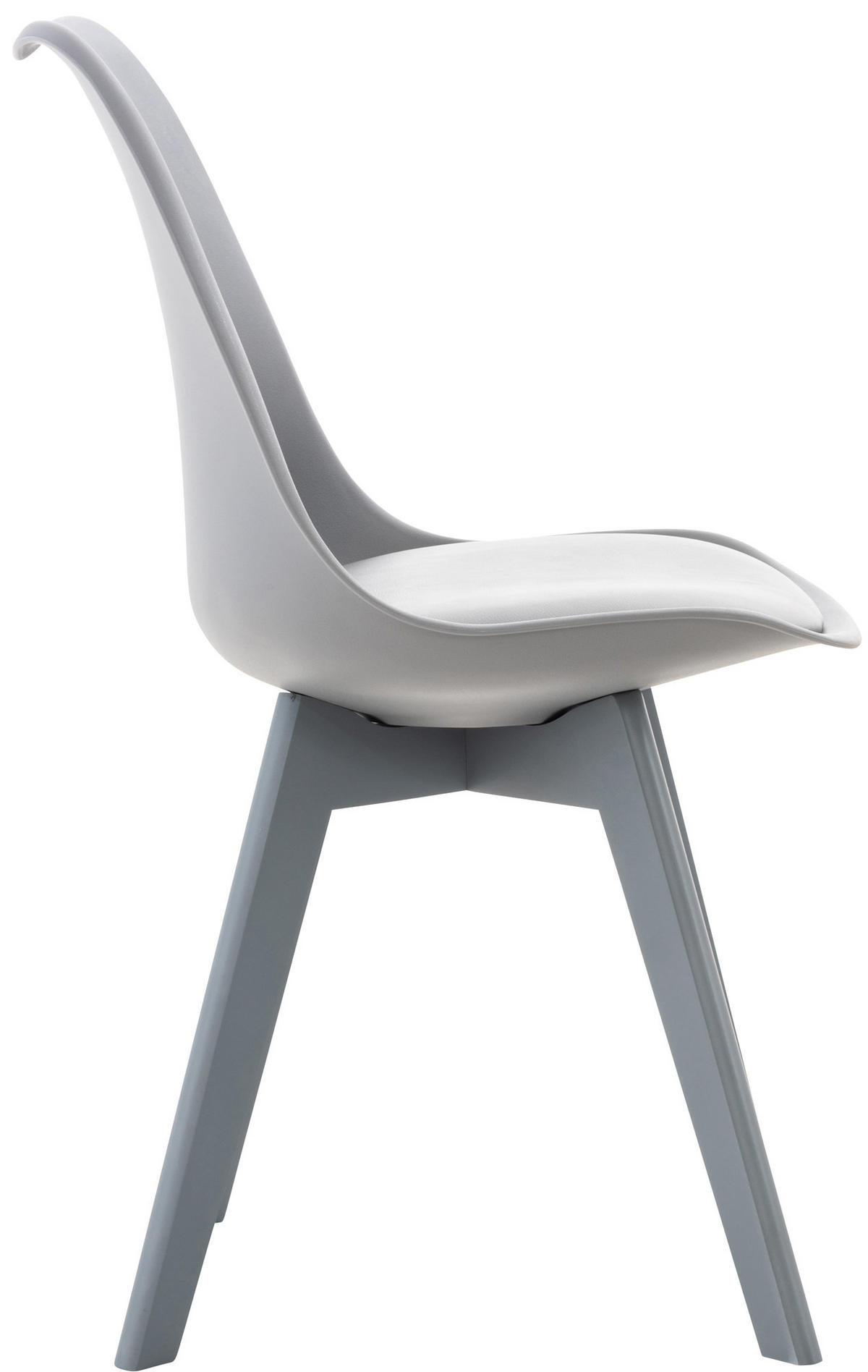 STUHL Kunststoff grau/grau - Eukalyptusholzfarben/Grau, Holz/Kunststoff (49/83/50cm) - CLP