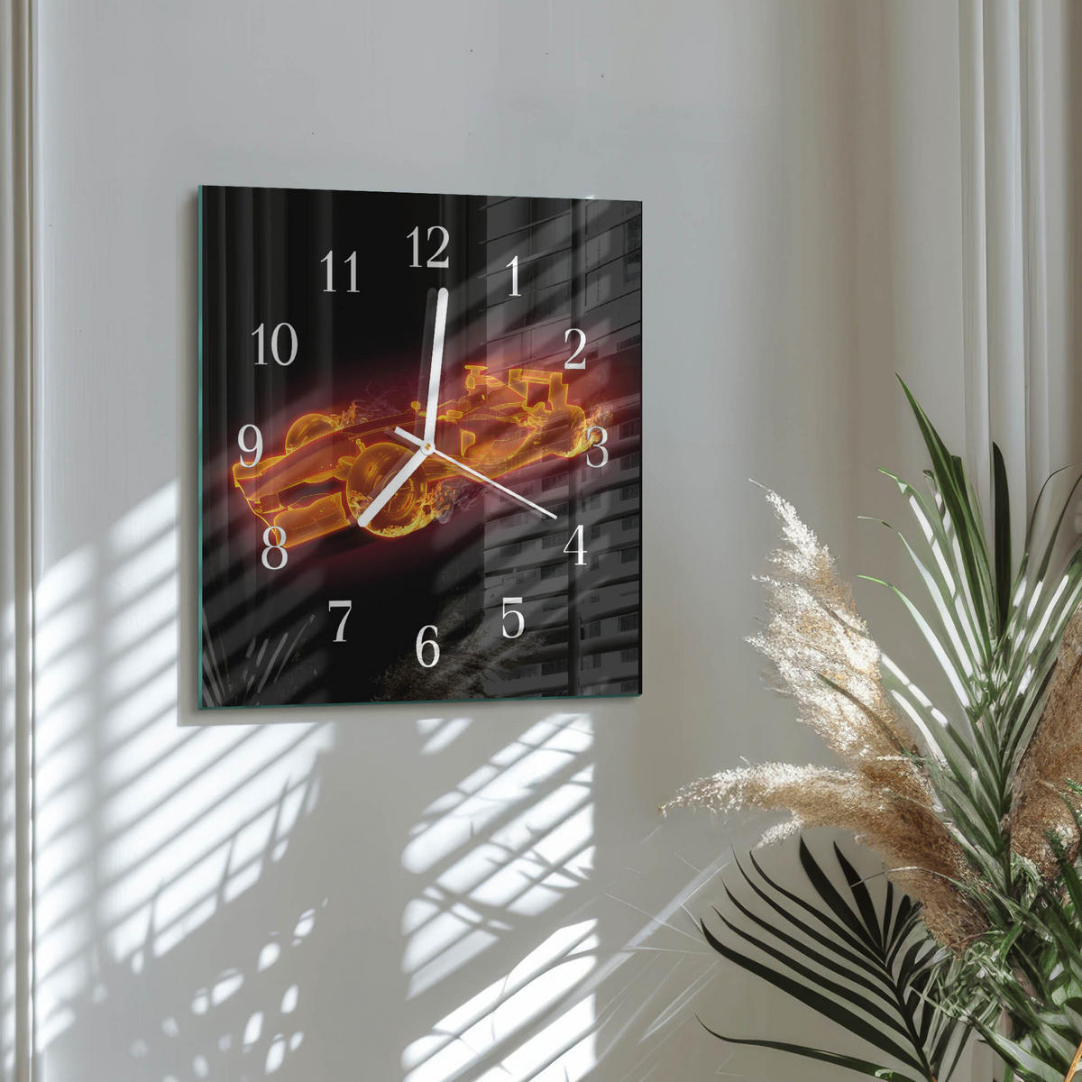 WANDUHR 30x30 cm - Schrott - Orange, Glas (30/30/0.4cm) - TULUP