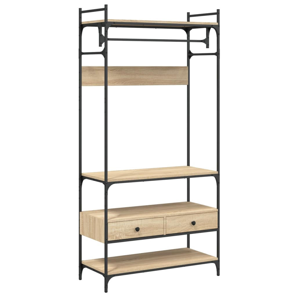 vidaXL Kleiderständer Sonoma Eiche 89x184.5x39 cm