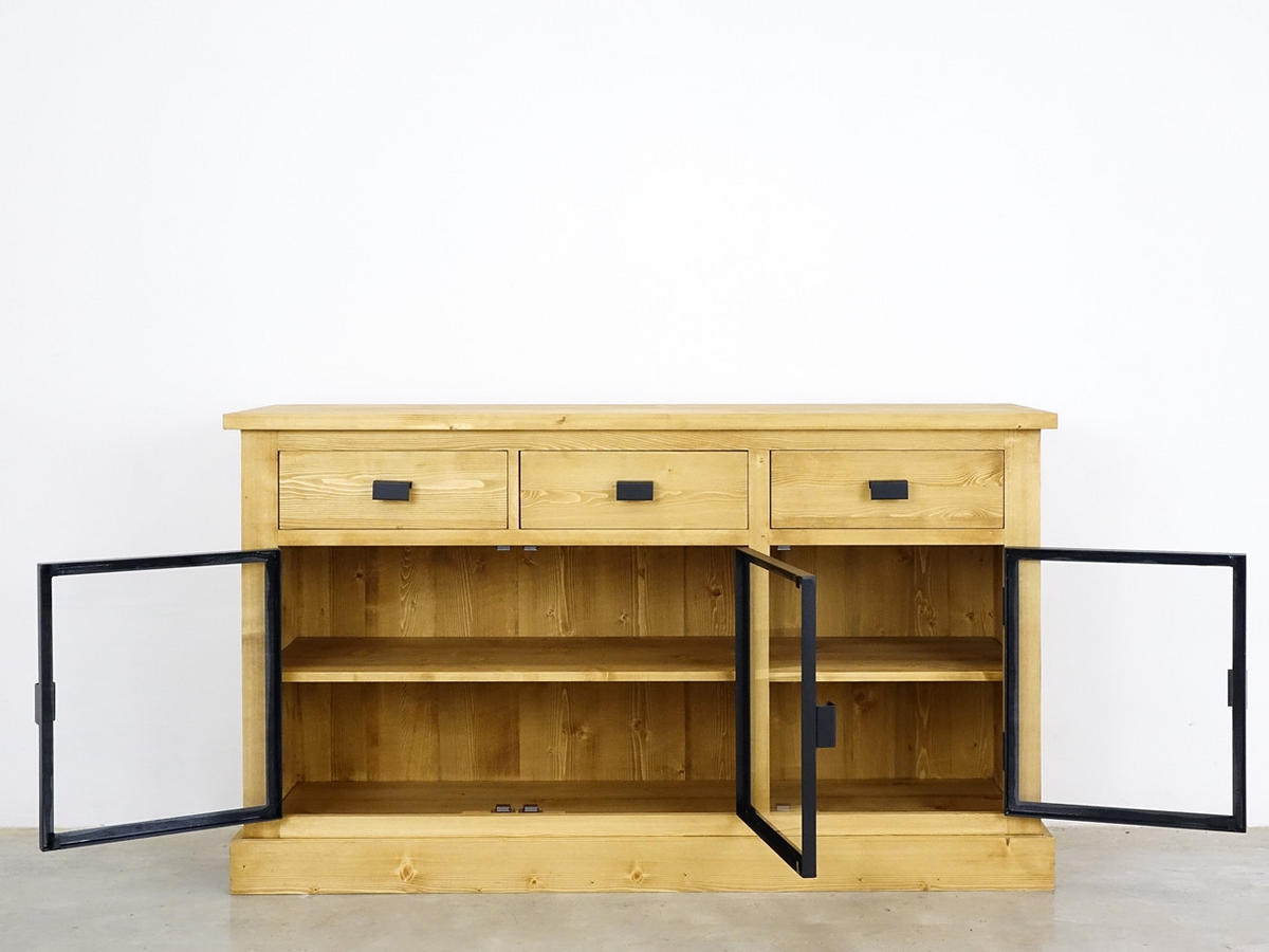 SIDEBOARD aus Massivholz Industrial - Honig, Holz (156/90/50cm) - Seart
