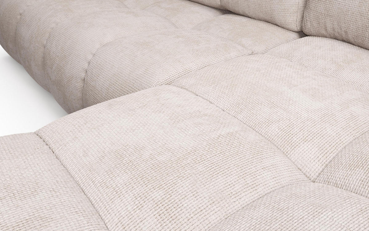 ECKSOFA DUCA R-S Beige Chenille mit Schlaffunktion - Beige, Holz (266.5/266.5cm) - MASSENO