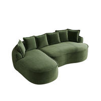 ECKSOFA DE-34260 mit Chaiselongue und Kissen Grün - Grün, Textil (164/252cm) - ComfortXL