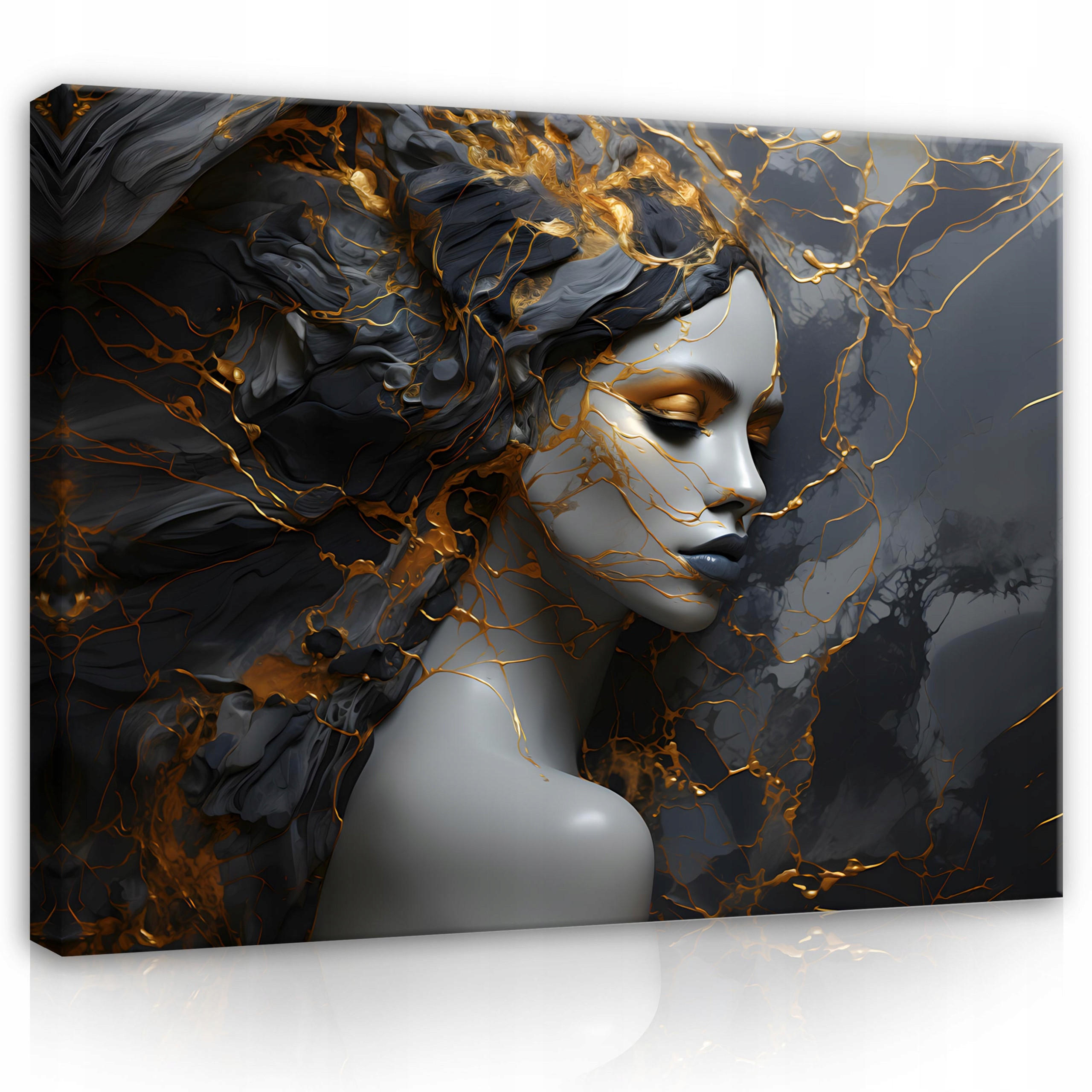 LEINWANDBILD Abstrakt Frau Marmor 100x70 - Multicolor, Holzwerkstoff (100/70cm) - Wallarena
