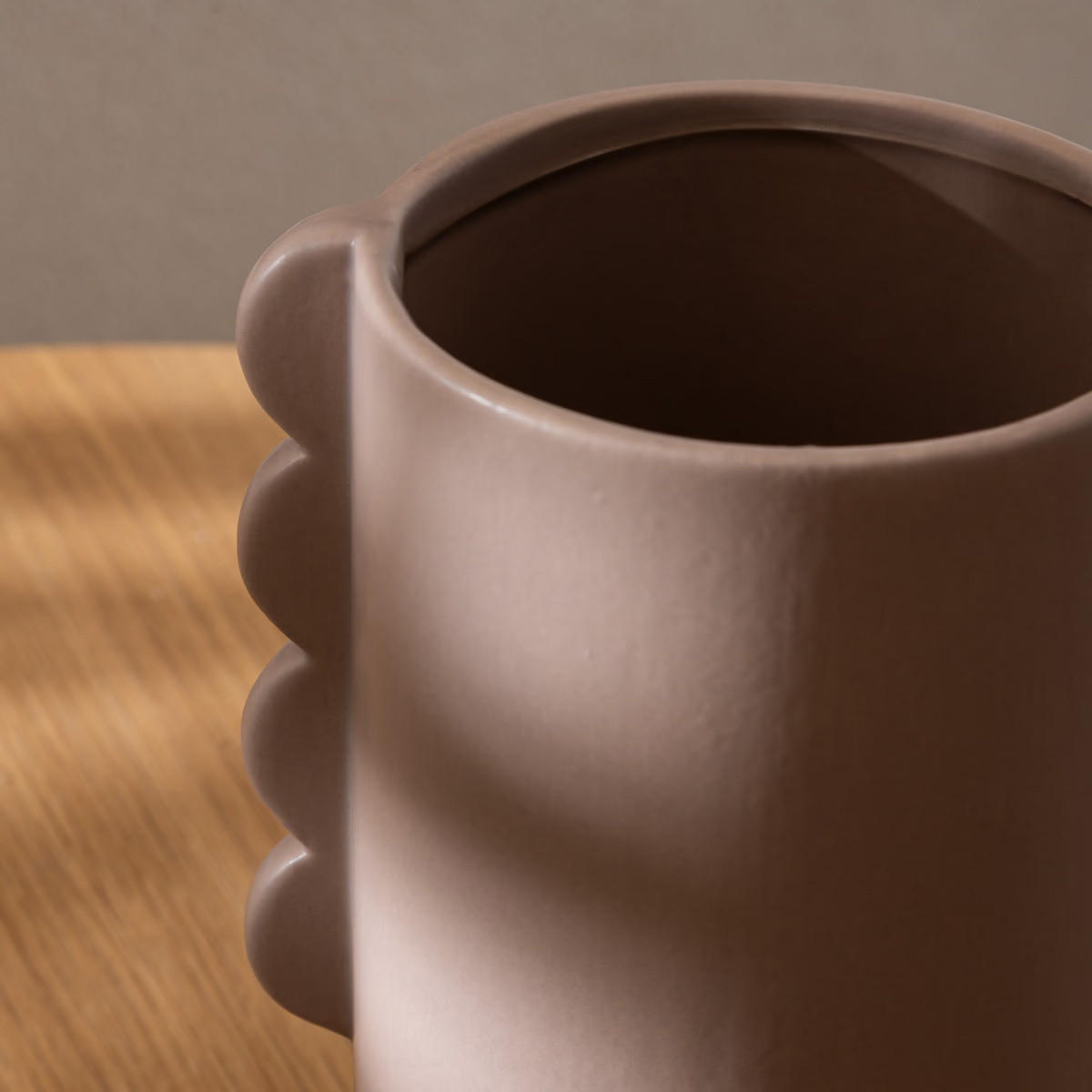 VASE Keramik Wavy Bliss Ø 13 cm - Taupe, Keramik (25.5cm) - Atmosphera Createur d´interieur