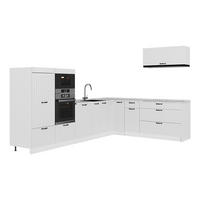 KUHINJA V OBLIKI ČRKE L Fame-Line, Bela podeželska hiša/Bela, 327 x 227 cm, DP Marmor - bela, leseni material (327/153.6/60cm) - Vicco