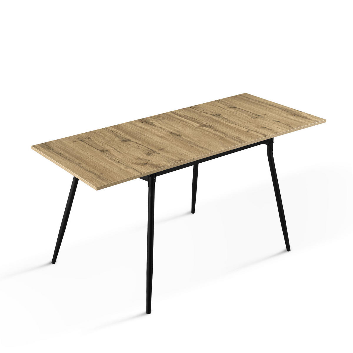 ESSTISCH LIO 120-160/80/76 cm - Schwarz/Eiche Artisan, Holzwerkstoff/Metall (120/80/76cm) - B&D Home