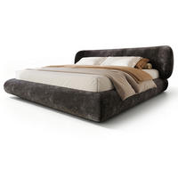 POLSTERBETT 140/190 cm Doppelbett komplett gepolstert mit Lattenrost Grau Chenille - Grau, Holz
