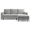 ECKSOFA Nalika Hellgrau mit Cordbezug - Hellgrau/Schwarz, Holz/Textil (143/230cm) - Selsey