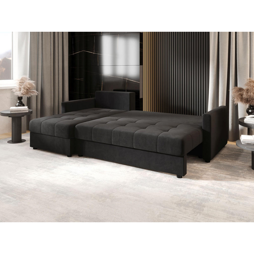 Thumbnail - Bedante Ecksofa, Dunkelgrau, Textil, 220x143 cm, Wohnzimmer, Sofas & Couches, Wohnlandschaften, Ecksofas