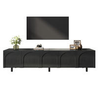 TV-ELEMENT mit 5 Türen 180 x 38 cm MDF Schwarz - Schwarz, Holzwerkstoff (38/45/180cm) - Beauniv